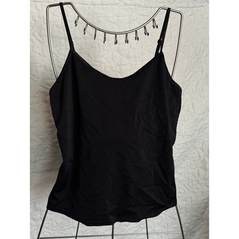 Tactel Lycra Black Camisole Adjustable Spaghetti Strap Tank Top M/6 RN 95112